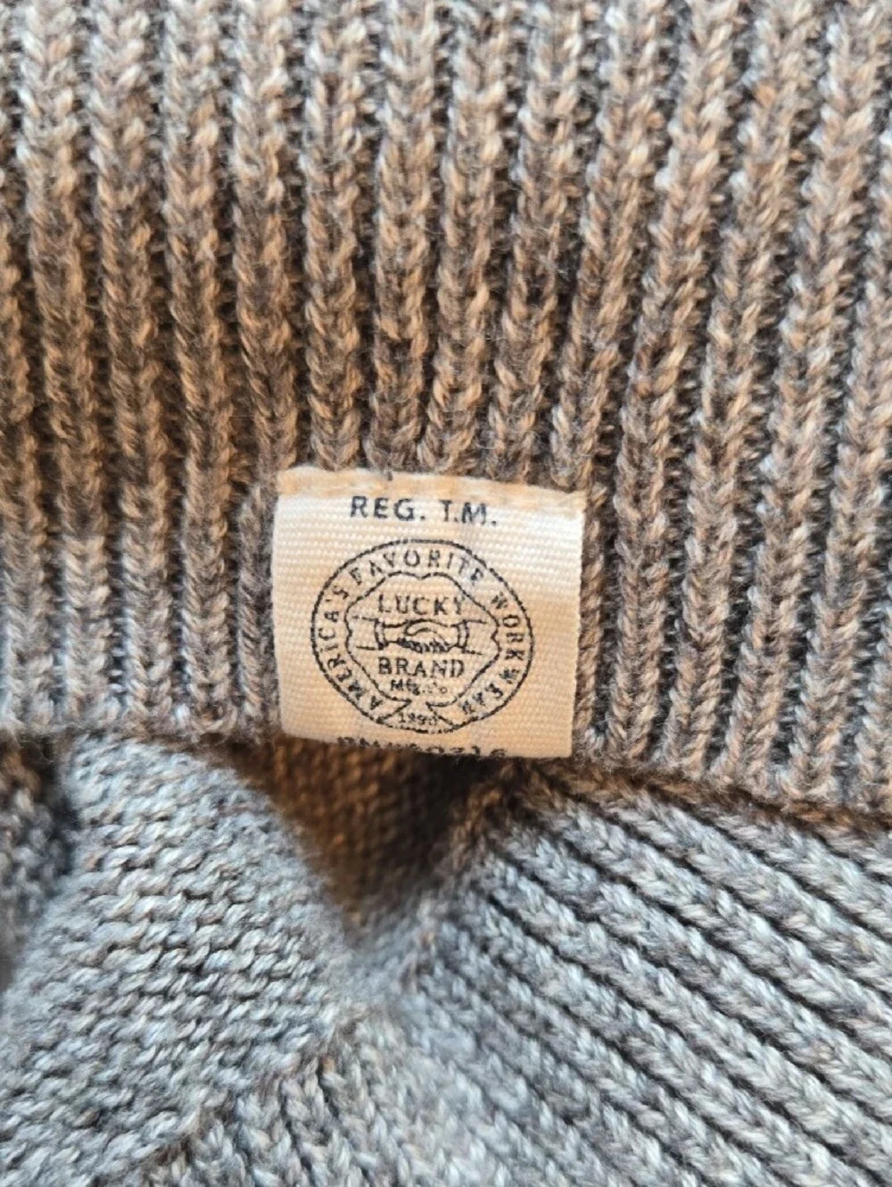 Lucky Brand Gray Two-Tone Raglan Pullover